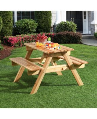 Wood Children's Dining Tables and Chairs Set - Natural