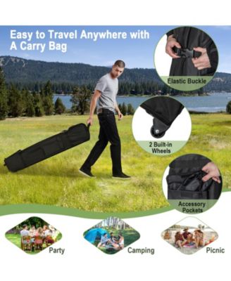 2-Tier 10' x 10' Pop-up Canopy Tent Instant Gazebo Adjustable Carry Bag w/ Wheel