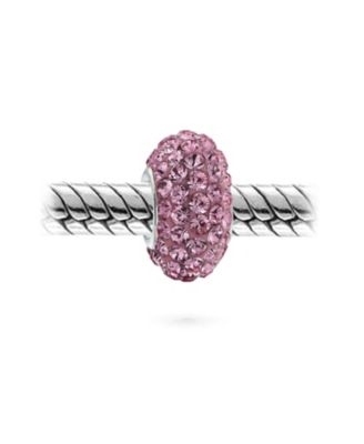 Set of 3 Solid Crystal Spacer Charm Bead Sterling Silver Core