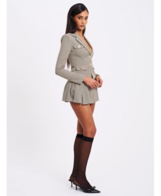 Women's Oakley Brown Plaid Preppy Style Blazer Jacket