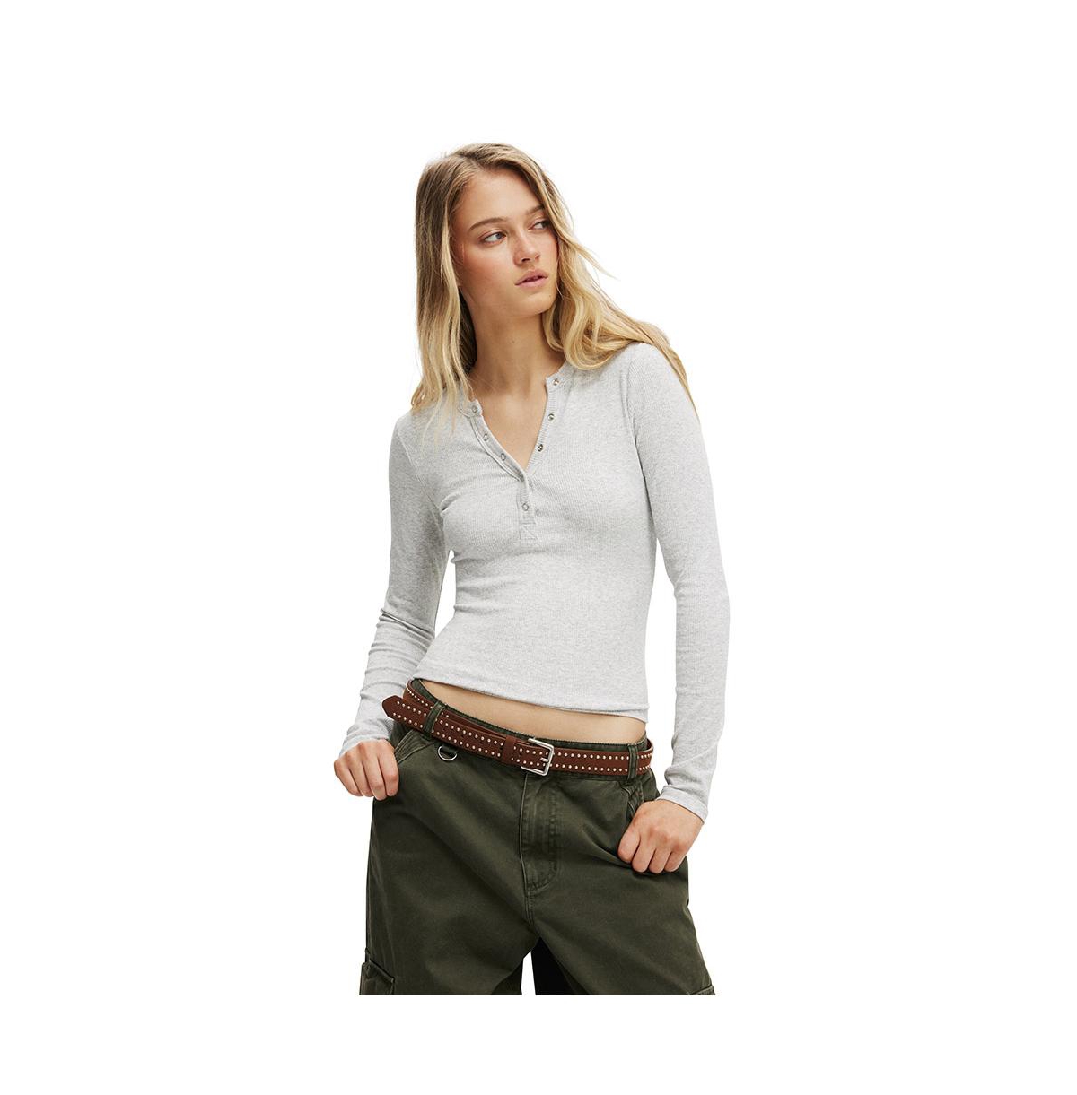 Women's Ryan Henley Long Sleeve - Grey marle
