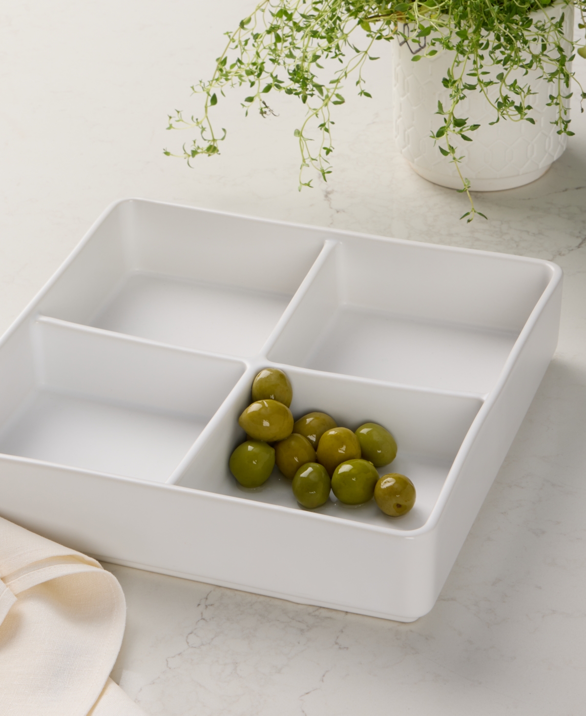 The Cellar Aaden Matte Divided Square Server, Macy's Exclusive In White