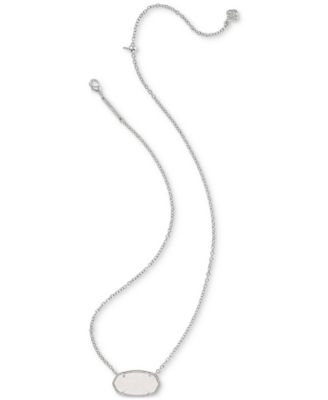 Elisa Statement Silver Short Pendant Necklace Rhodium Over Brass