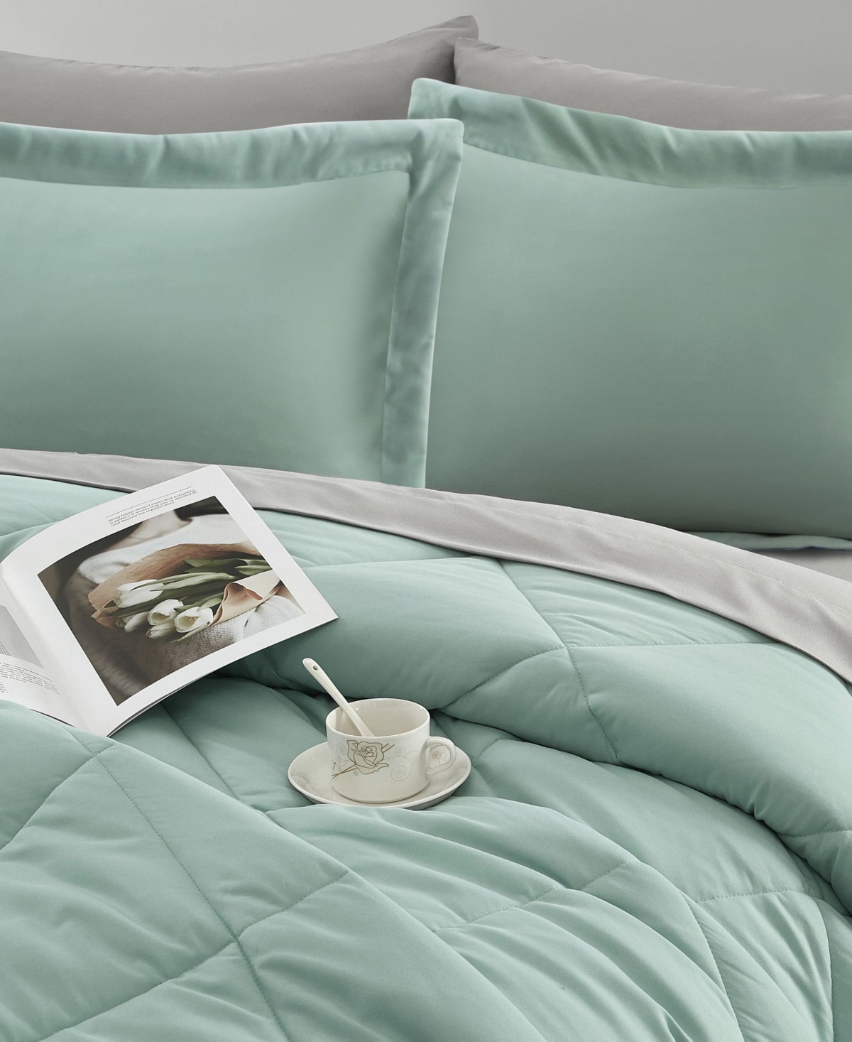 Stratford Park Arelia Geometric 7-pc. Comforter Set, Full In Green