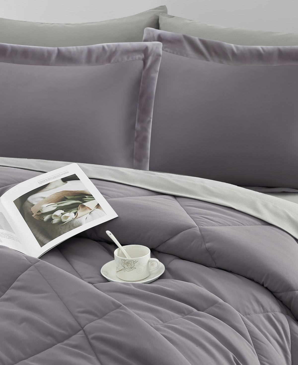 Stratford Park Arelia Geometric 7-pc. Comforter Set, Full In Purple