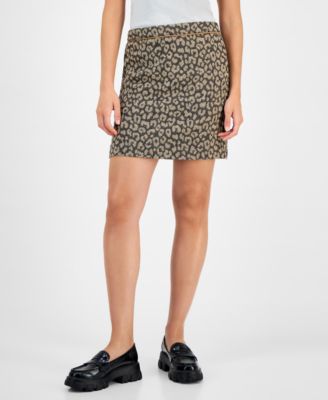 Women's Leopard-Print Slim Mini Skirt