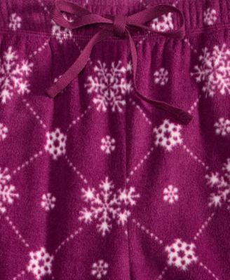 Women's Printed Fleece Pajama Pants, Created for Macy's