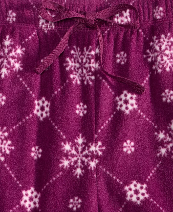 Women's Printed Fleece Pajama Pants - thumbnail 6
