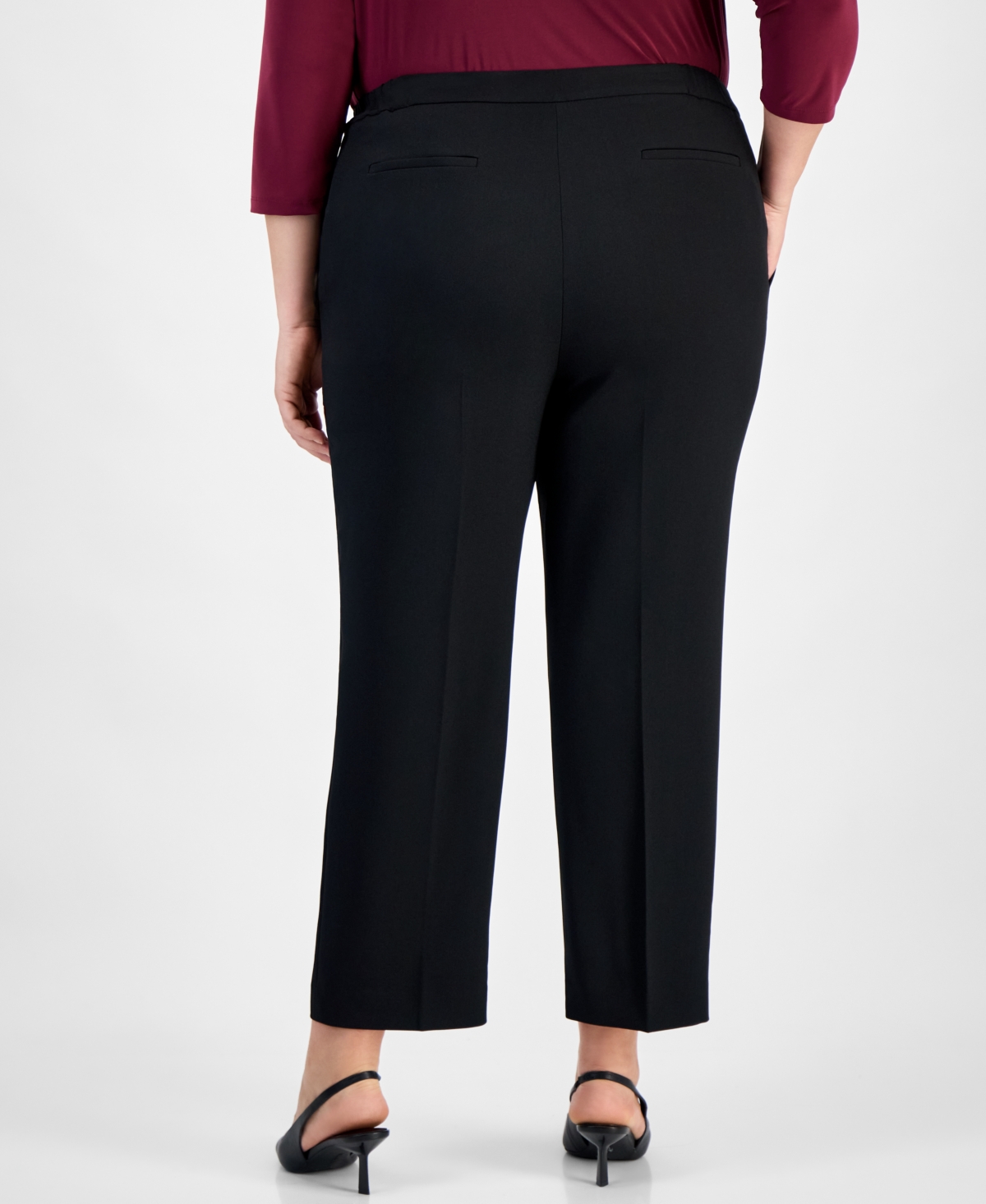 Kasper Plus Straight-Leg Pants