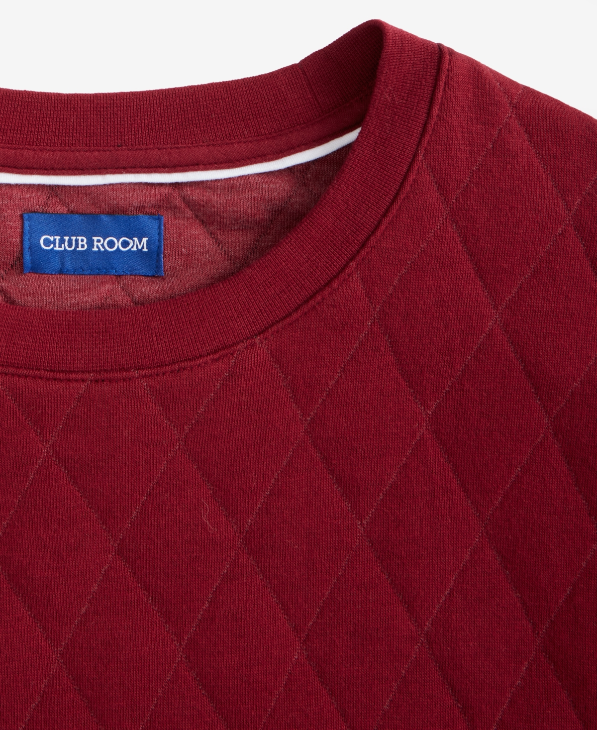 Club Room Men's Quilted Crewneck Sweatshirt, Macy's Exclusive In Red