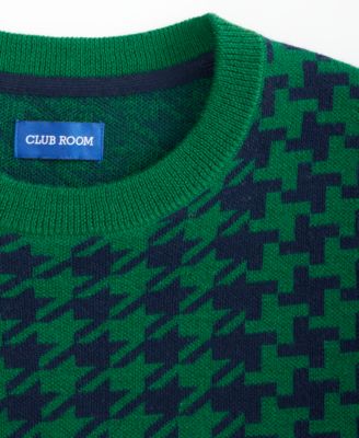 Men's Houndstooth Geo Print Crewneck Sweater, Macy's Exclusive