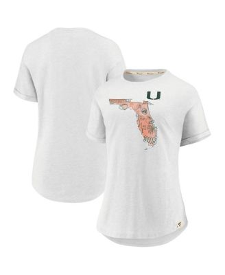 Fanatics - Women's White Miami Hurricanes True Classics Home State T-Shirt