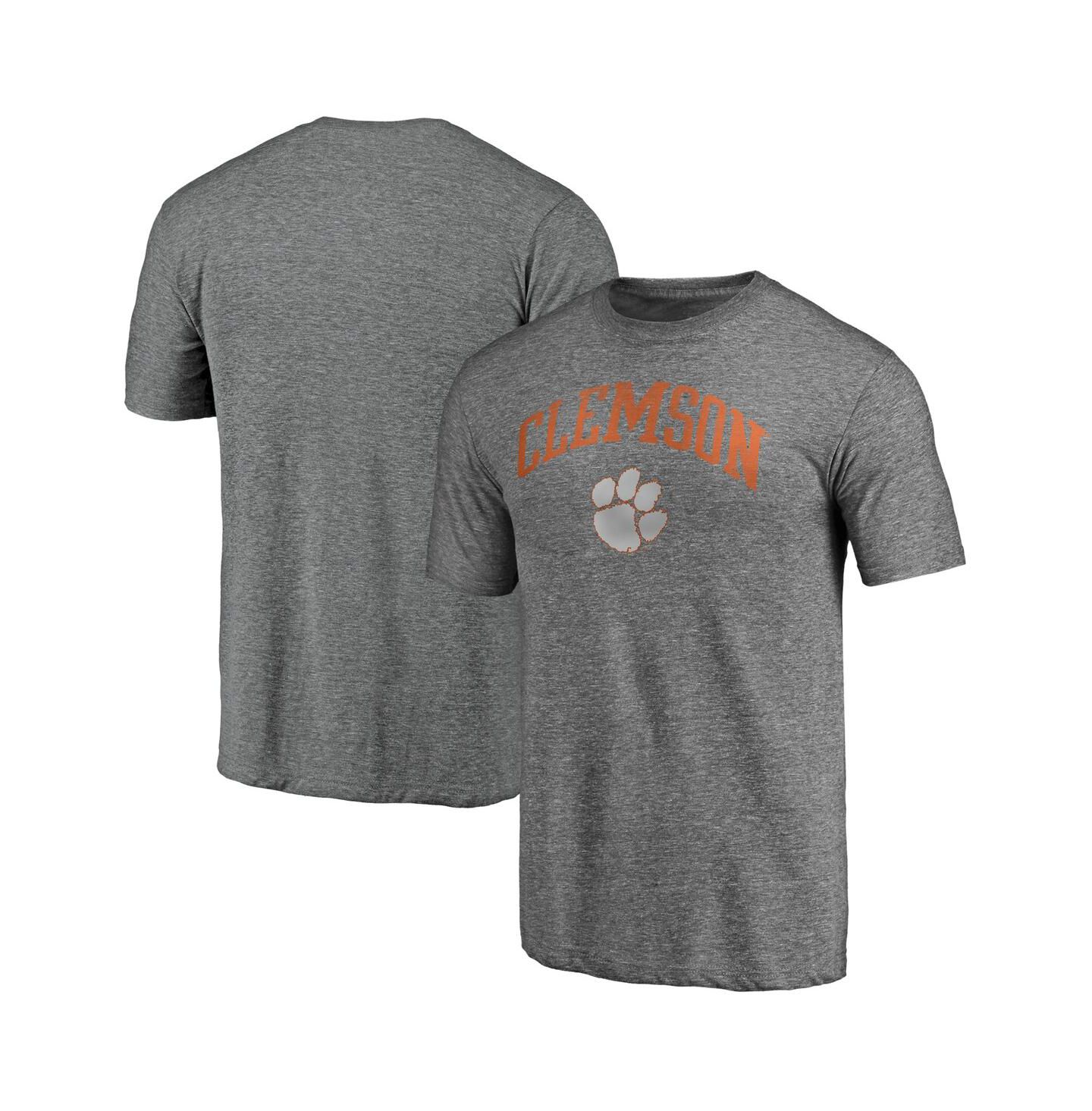 Мужская футболка Fanatics Mto Label Heather Gray Clemson Tigers Arched City Tri-Blend — фото 1