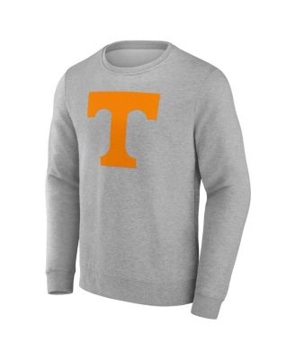 Men's Heather Gray Tennessee Volunteers Applique Fleece Pullover Sweatshirt