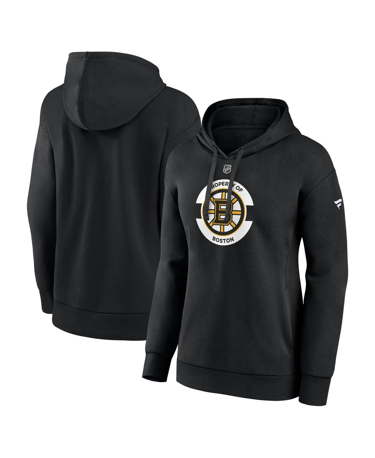 Women's Black Boston Bruins Authentic Pro Core Secondary Fleece Pullover Hoodie - Black