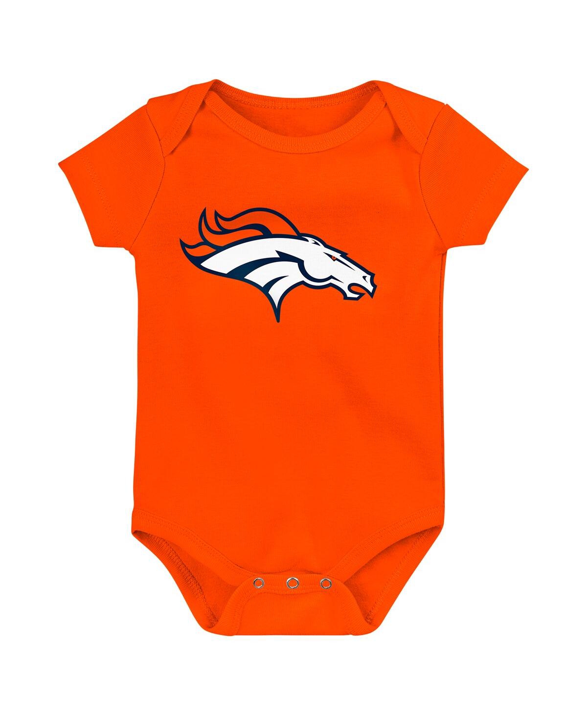Outerstuff Kids' Baby Boys And Girls Orange Denver Broncos Team Logo Bodysuit In Red