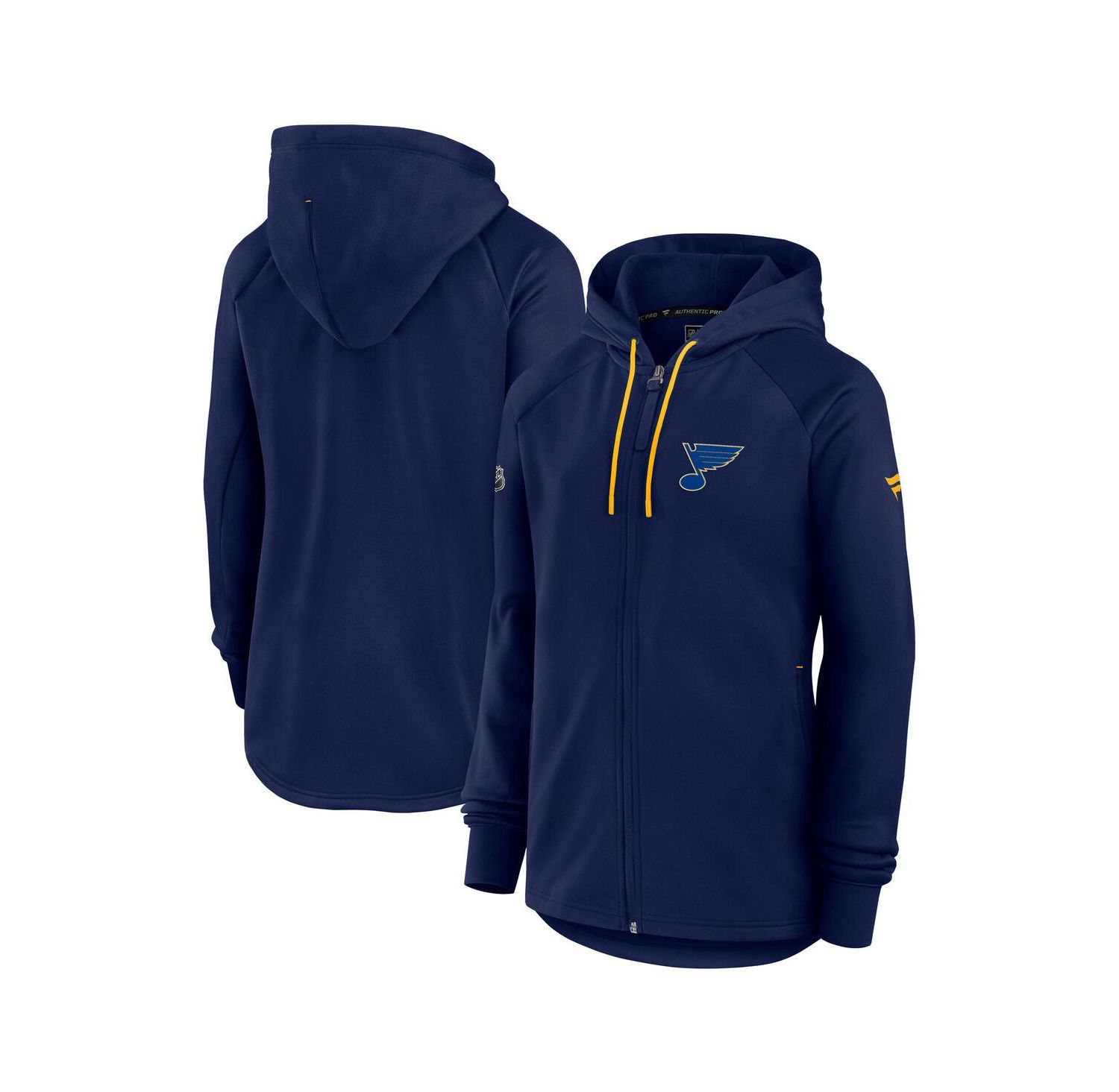 Women's Navy St. Louis Blues Authentic Pro Rink Fleece Full-Zip Jacket