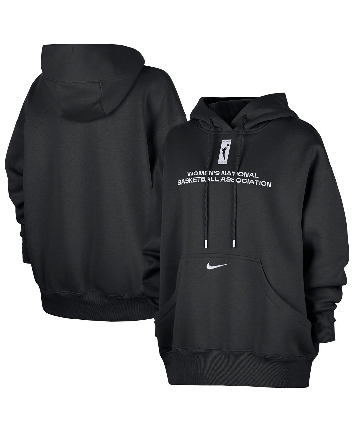 Women's Black Wnba Logo Woman Phoenix Fleece Pullover Hoodie - Black