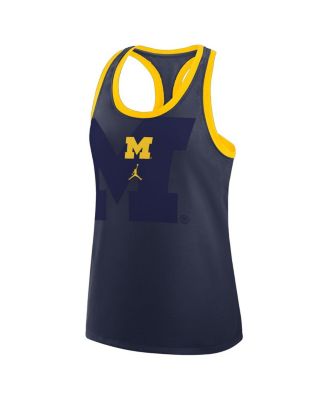 Women's Navy Michigan Wolverines Primetime Racerback Tri-Blend Tank Top