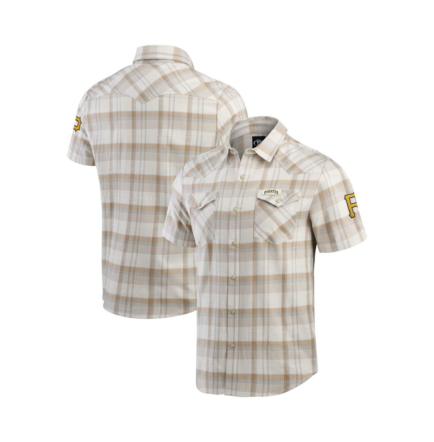 Мужская рубашка Fanatics Darius Rucker Collection by Gray Pittsburgh Pirates Plaid Full-Snap — фото 1