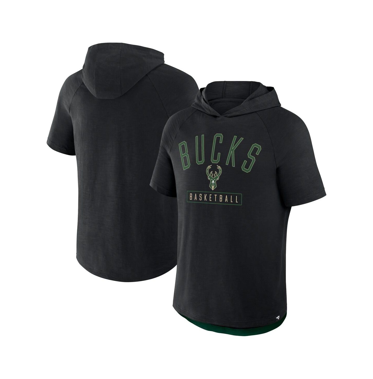 Мужское худи Fanatics Black Milwaukee Bucks Pass Legend Raglan T-Shirt — фото 1