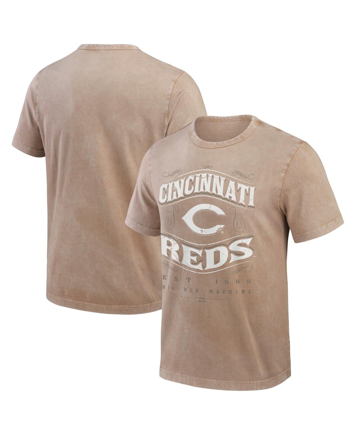 Darius Rucker Collection by Fanatics Men's Tan Cincinnati Reds Sun Faded T-Shirt - Tan