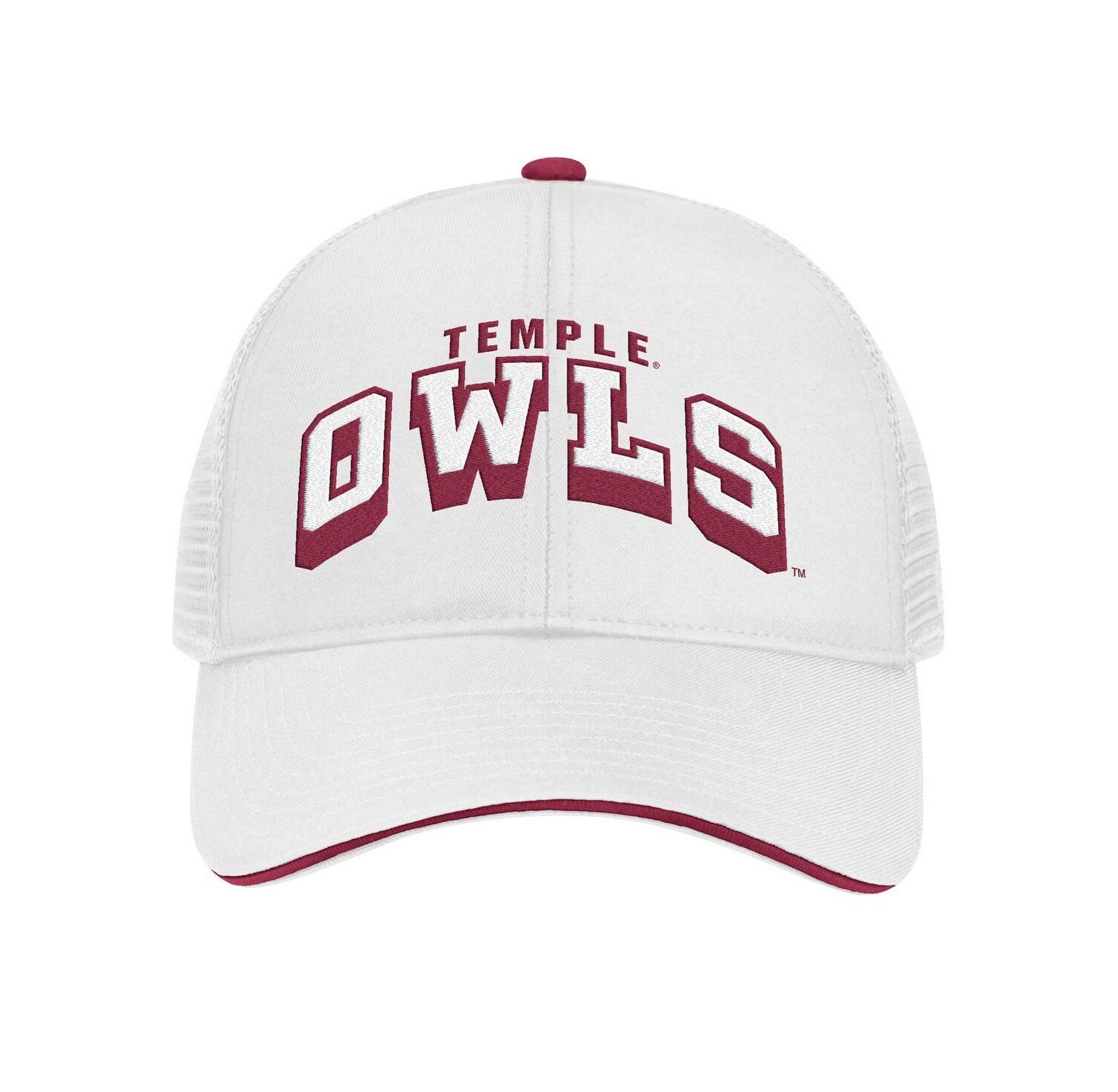 Men's White Temple Owls Wyatt Adjustable Hat