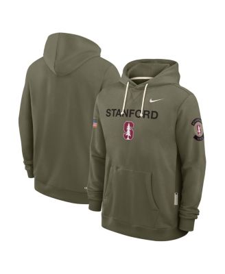 Nike - Men's Olive Stanford Cardinal 2025 Military Appreciation Performance Pullover Hoodie