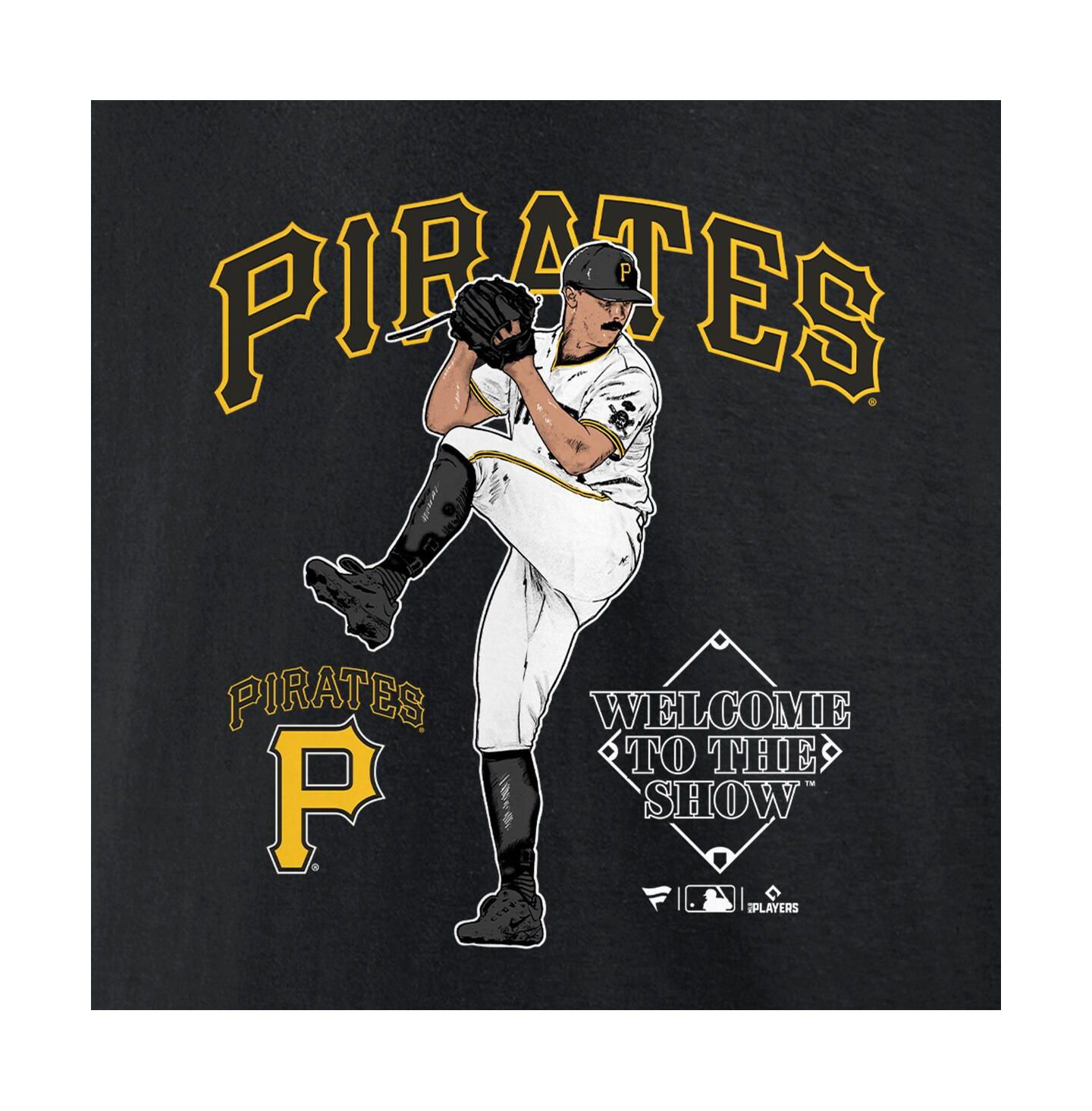 Мужская футболка Fanatics Mto Label Paul Skenes Black Pittsburgh Pirates Welcome To The Show — фото 4