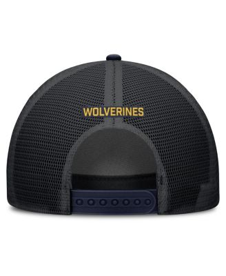 Men's Navy Michigan Wolverines Rise Primetime Trucker Adjustable Hat
