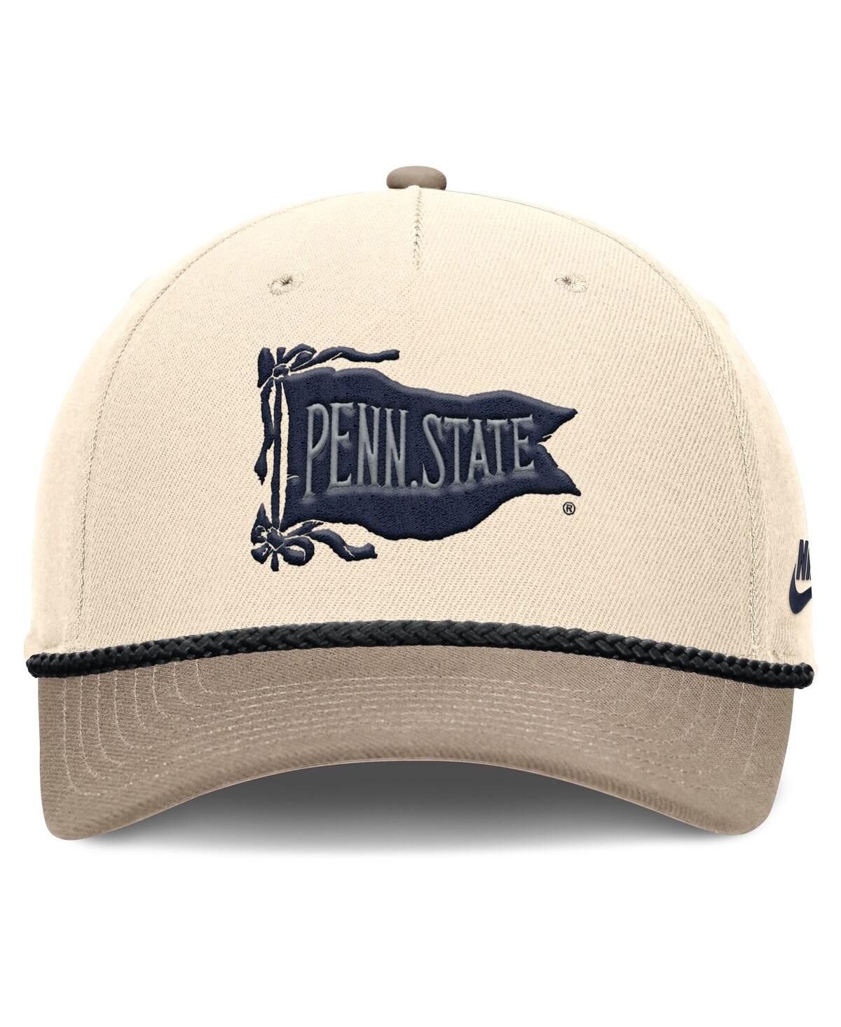 Nike Natural Penn State Nittany Lions Rise Legacy Throwback Logo Adjustable Hat In Brown