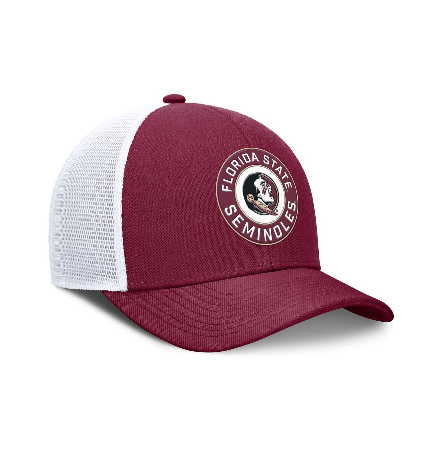 Мужская кепка Nike Garnet/White Florida State Seminoles Rise Primetime Performance Trucker Adjustable Hat — фото 3