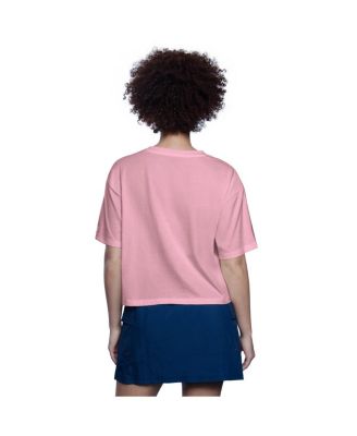 Women's Pink Cleveland Guardians Play the Ball Boxy Cropped T-Shirt