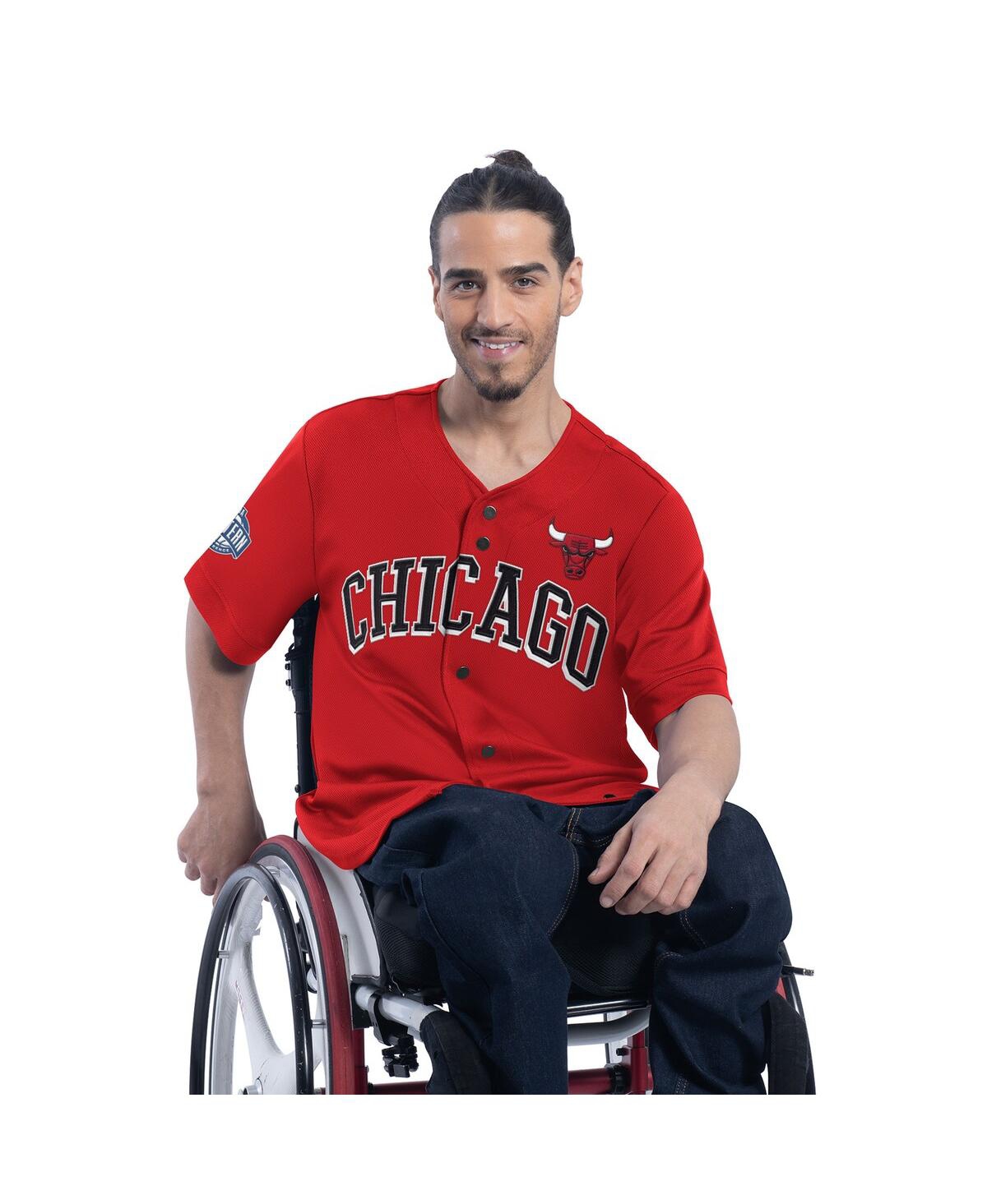 Men's Red Chicago Bulls Adaptive Star Player Fashion Baseball Jersey - Red