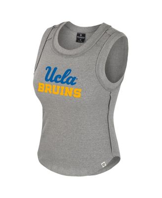 Women's Heather Gray UCLA Bruins Beach You Ribbed Tri-Blend Tank Top