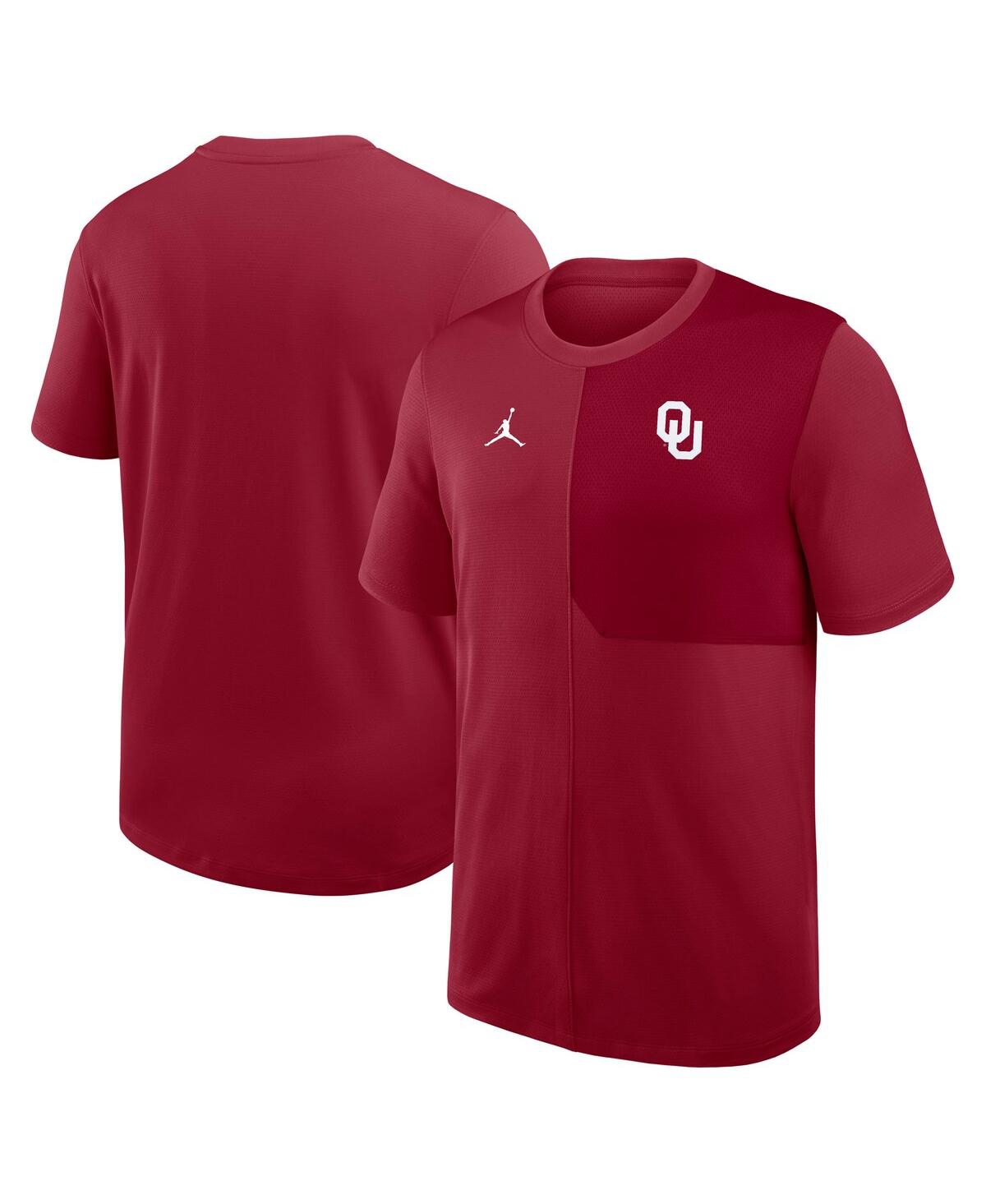 Men's Crimson Oklahoma Sooners 2025 Sideline Uv Performance Coach T-Shirt - Crimson