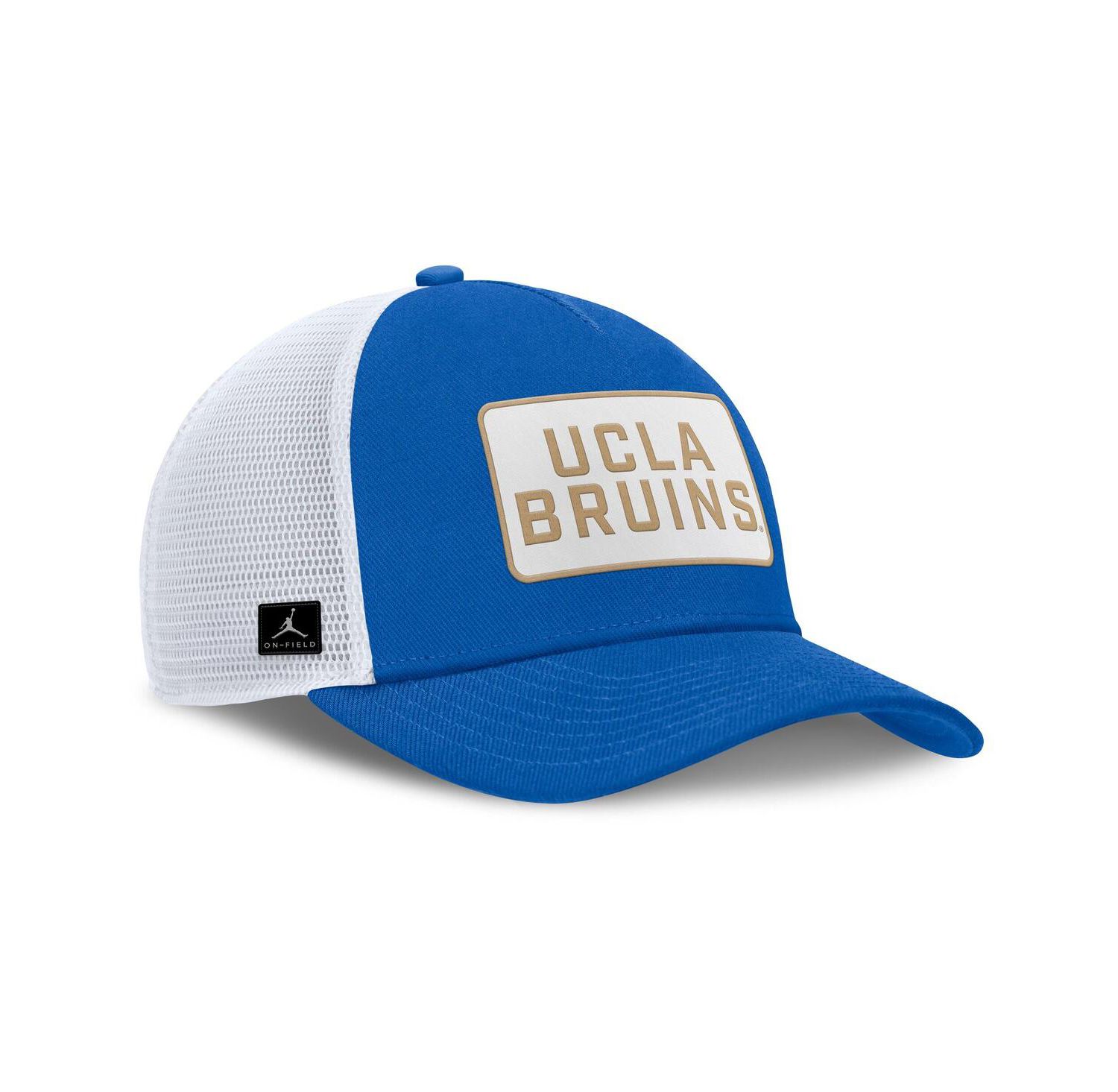 Men's Blue/White UCLA Bruins 2025 On-Field Rise Patch Trucker Adjustable Hat