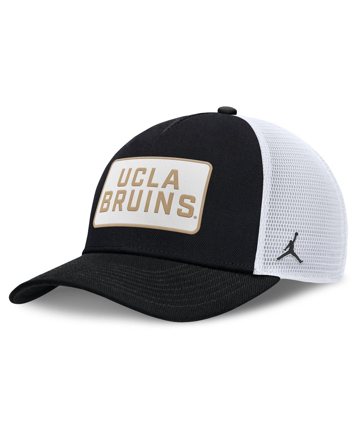 Men's Black/White Ucla Bruins 2025 On-Field Rise Patch Trucker Adjustable Hat - Black, White