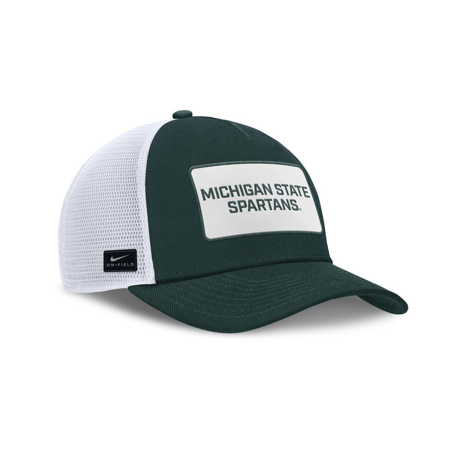 Men's Green/White Michigan State Spartans 2025 On-Field Rise Patch Trucker Adjustable Hat