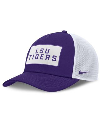 Nike - Men's Purple/White LSU Tigers 2025 On-Field Rise Patch Trucker Adjustable Hat