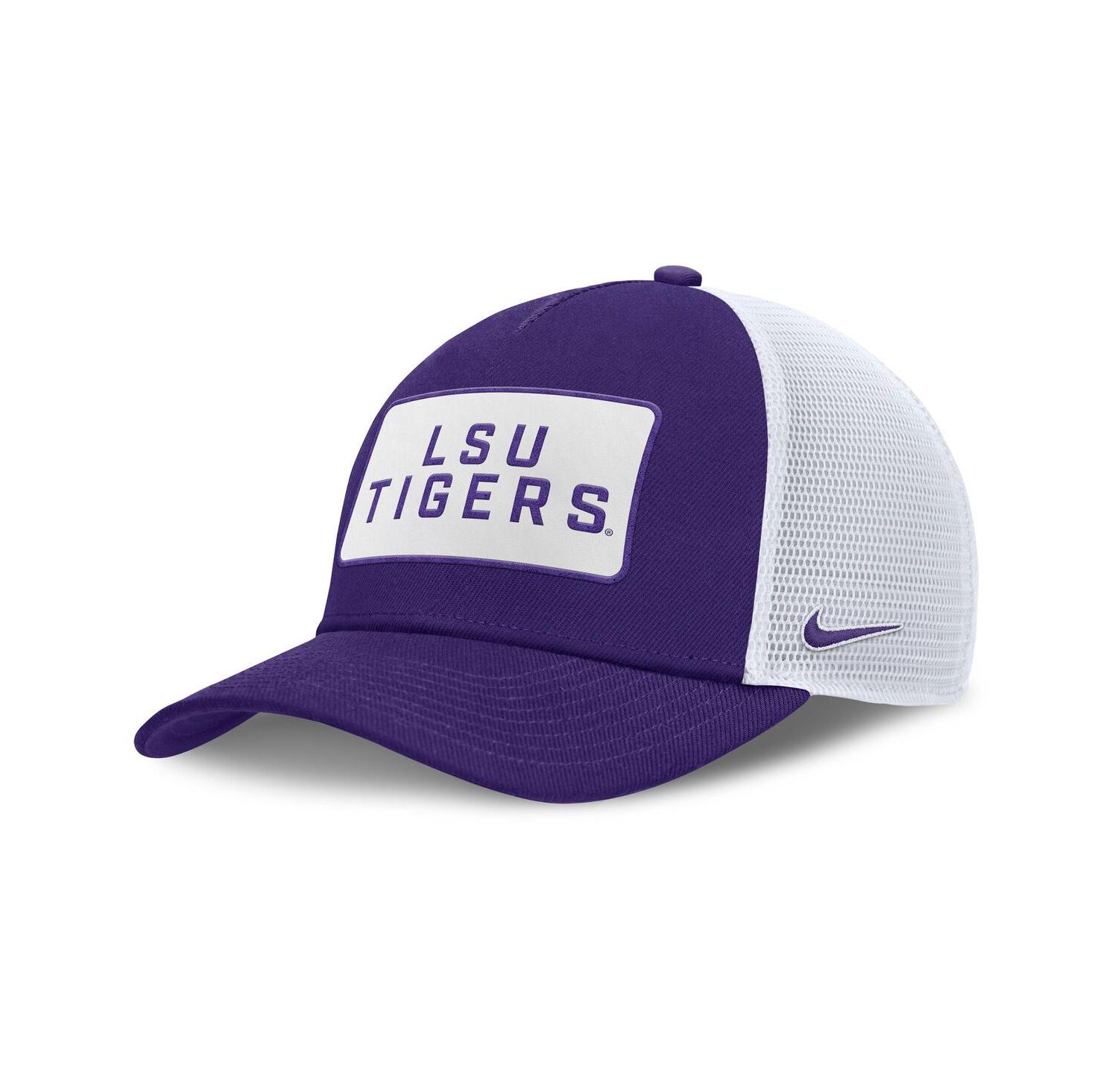 Men's Purple/White LSU Tigers 2025 On-Field Rise Patch Trucker Adjustable Hat