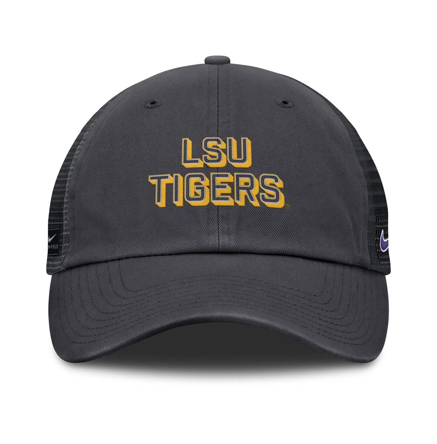 Мужская кепка Nike Anthracite LSU Tigers 2025 Gameday On-Field Club Adjustable Trucker Hat — фото 2