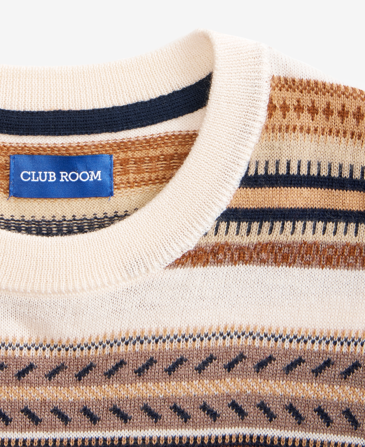 Club Room Men's Cameron Fair Isle Crewneck Sweater, Macy's Exclusive In Multi