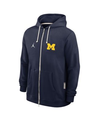 Men's Navy Michigan Wolverines 2025 Sideline Performance Full-Zip Hoodie