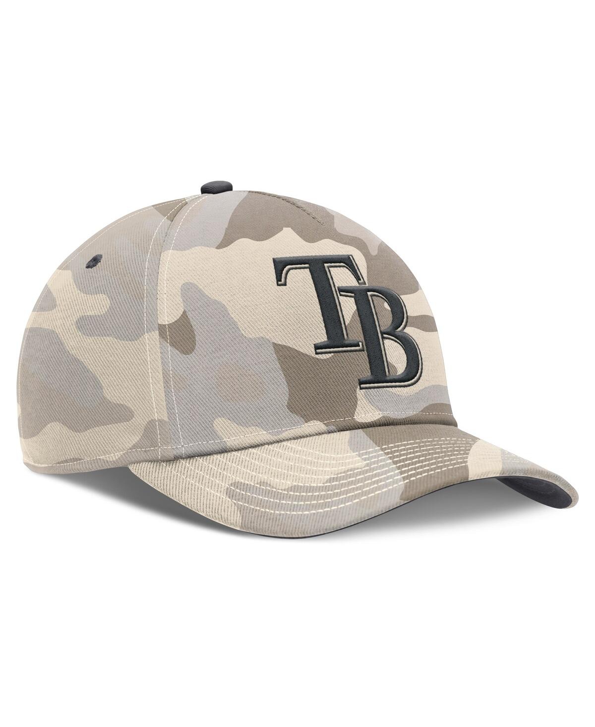Nike Men's Natural Tampa Bay Rays Camo Pack Rise Adjustable Hat In Brown