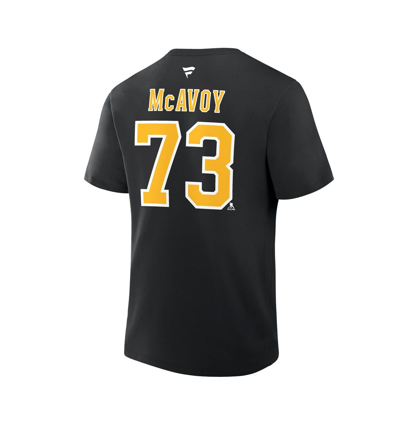 Мужская футболка Fanatics Charlie McAvoy Black Boston Bruins Authentic Stack Name & Number — фото 3