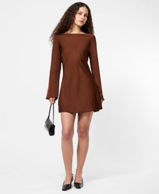 Women's Ennis Satin Long Sleeve Mini Dress