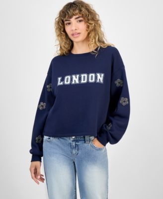 Madden Girl - Juniors' Rhinestone-Embellished Sweatshirt