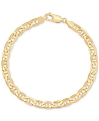 Italian Gold - Lightweight Polished Mariner Link Chain 7.5" Bracelet (5.5mm) in 14k Gold