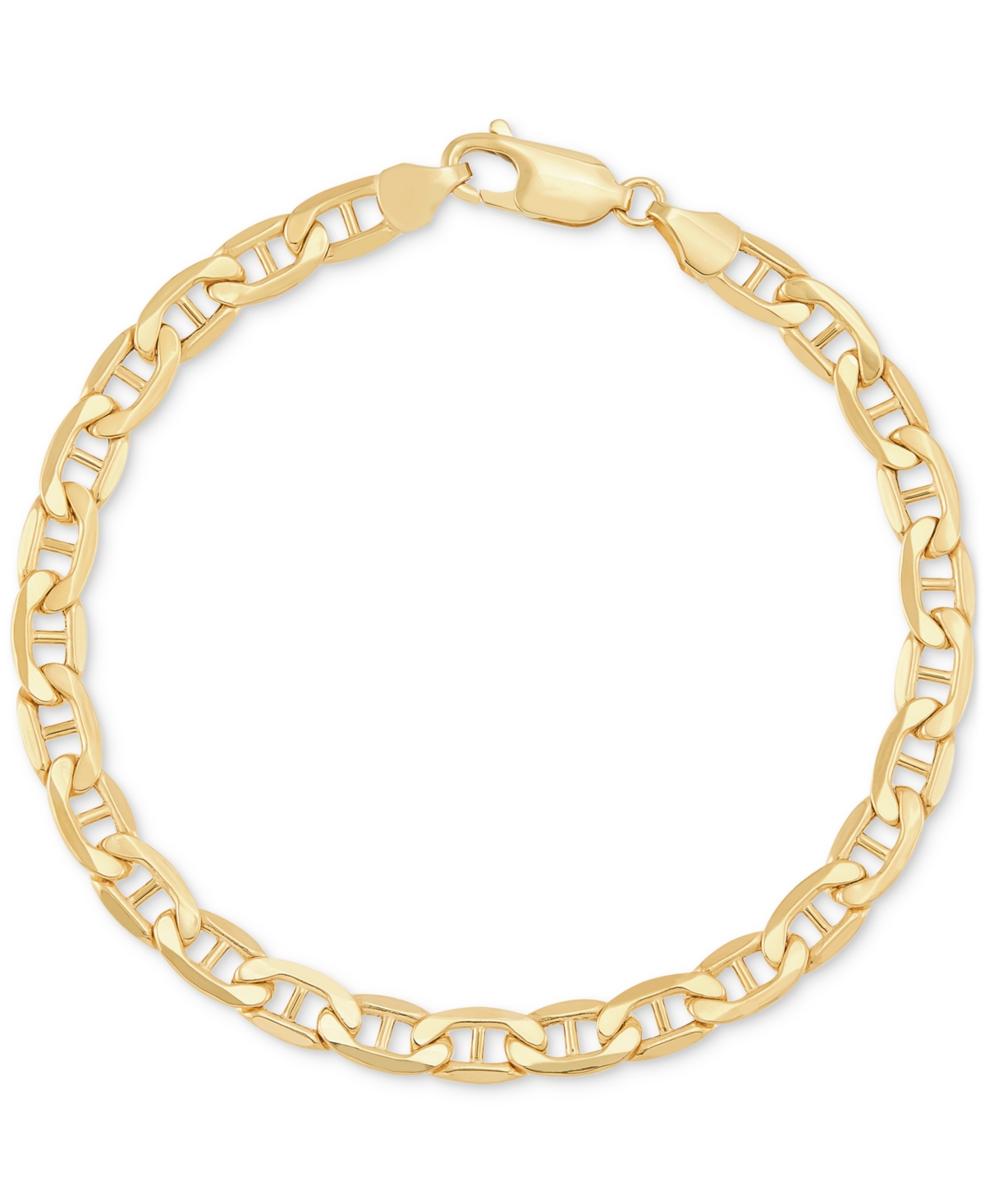 Italian Gold Polished Mariner Link Chain Bracelet In 14k Gold In Gold